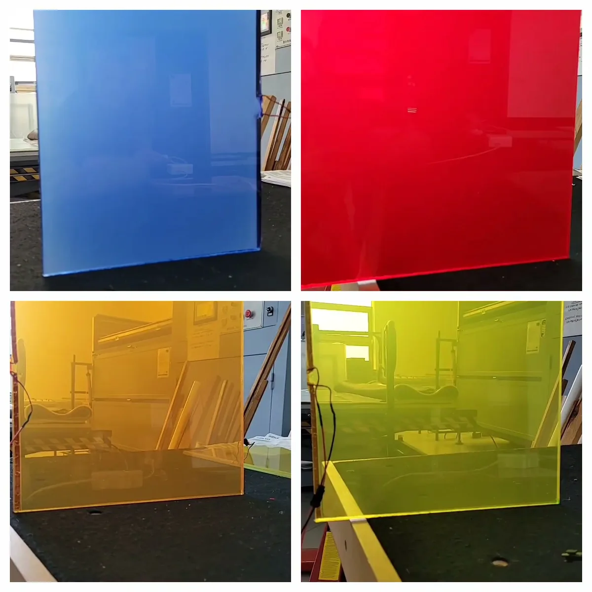 DGF coloured smart-glass samples